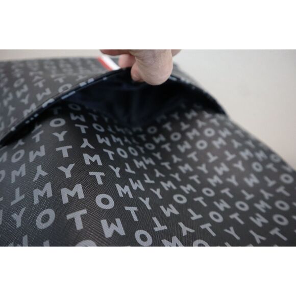 Tommy Hilfiger 69J9675-001 Unisex Black PU Leather Monogram Backpack - Picture 6 of 11